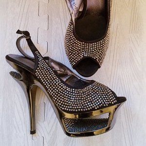 Juicy Couture Stilettos - Size 7.5 (38) Crystal Rhinestone heels